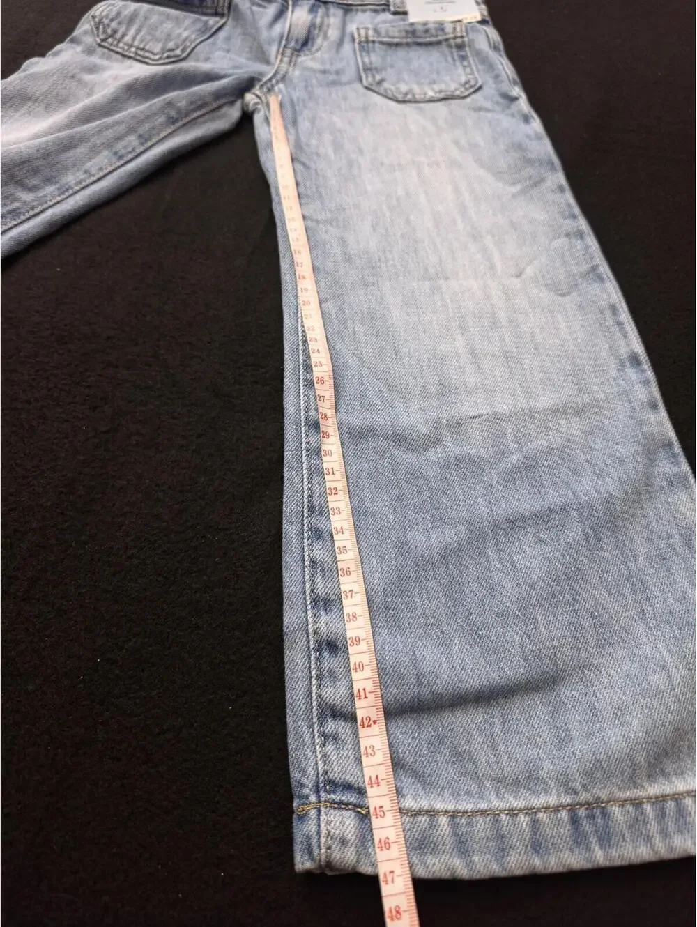 Cat & Jack Girls Wide Leg Jeans Size 4 NWT Light Wash Mid Rise Denim